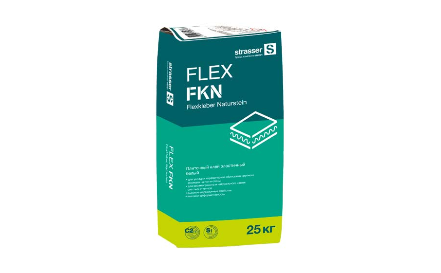 Клей для плитки эластичный strasser FLEX FKN, 25 кг