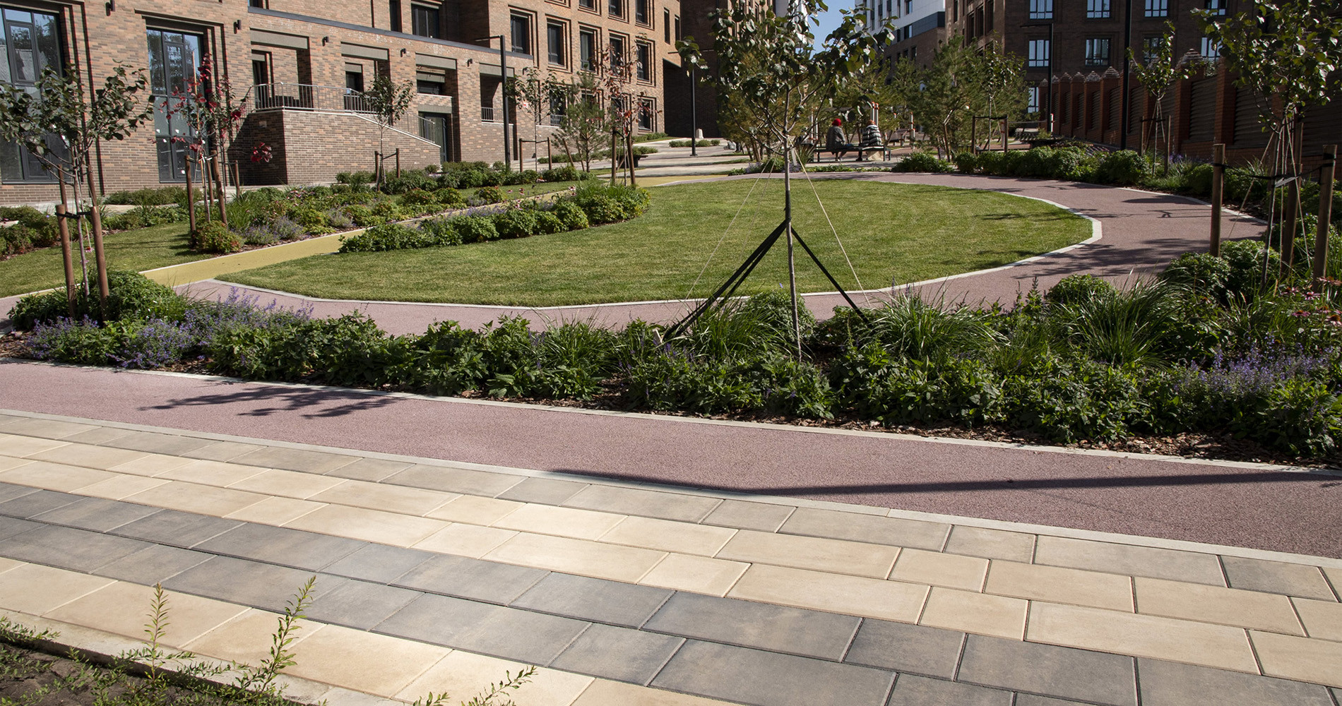 Плитка тротуарная Braer Домино серый, h=60 мм