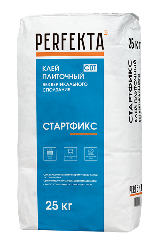 Клей плиточный без вертикального сползания Perfekta Стартфикс C0 T, 25 кг