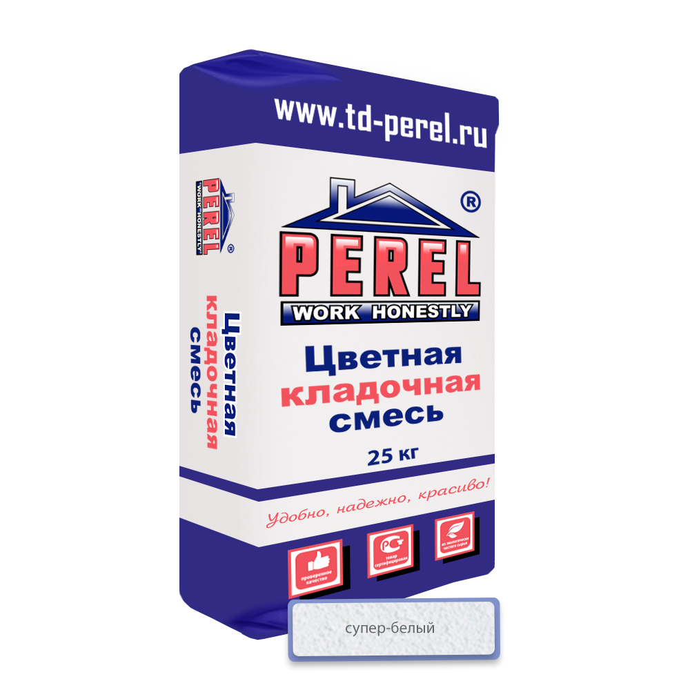 Раствор кладочный цветной Perel SL 0001 супер-белый, 25 кг