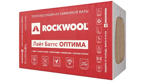 Утеплитель ROCKWOOL Лайт Баттс Оптима 1000*600*100 мм (0,3  м²)