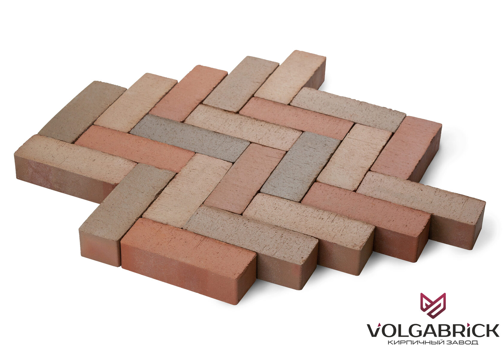 Кирпич керамически100й полнотелый ВолгаБрик Клинкер для мощения, 250*85*65, М1000 КМ-П