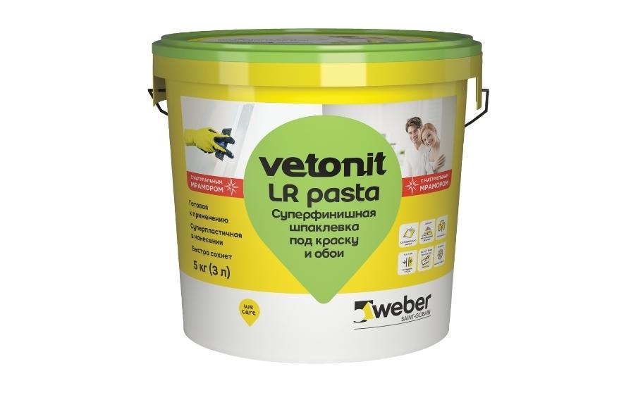 Шпаклевка суперфинишная под окраску и обои Weber.Vetonit LR Pasta, 5 кг