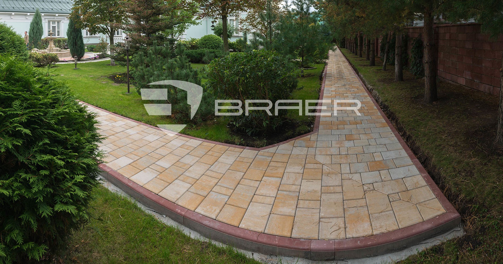 Плитка тротуарная Braer Мозаика Color Mix Песчаник, h=60 мм