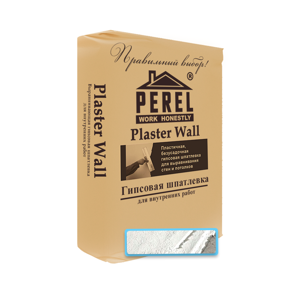 Шпаклевка гипсовая Perel Plaster Wall 0668 белая, 25 кг