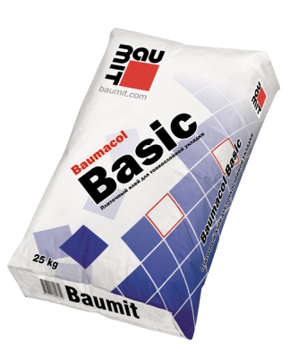 Клей для керамической плитки Baumit Baumacol Basic, 25 кг