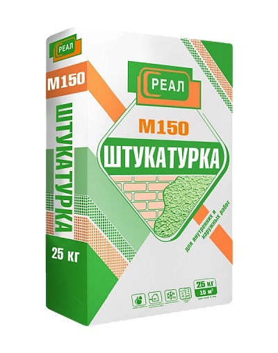 Штукатурка цементная РЕАЛ М150, 25 кг