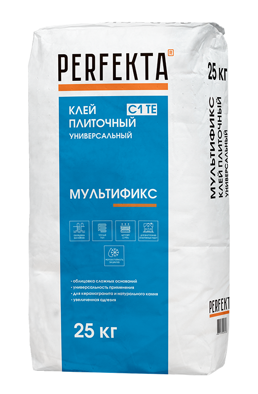 Клей плиточный универсальный Perfekta Мультификс C1 TE, 25 кг