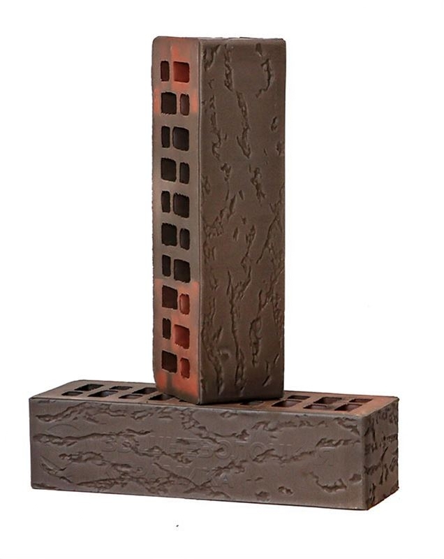 Кирпич облицовочный пустотелый ВВКЗ графит дуб 0,7НФ 250*85*65 мм