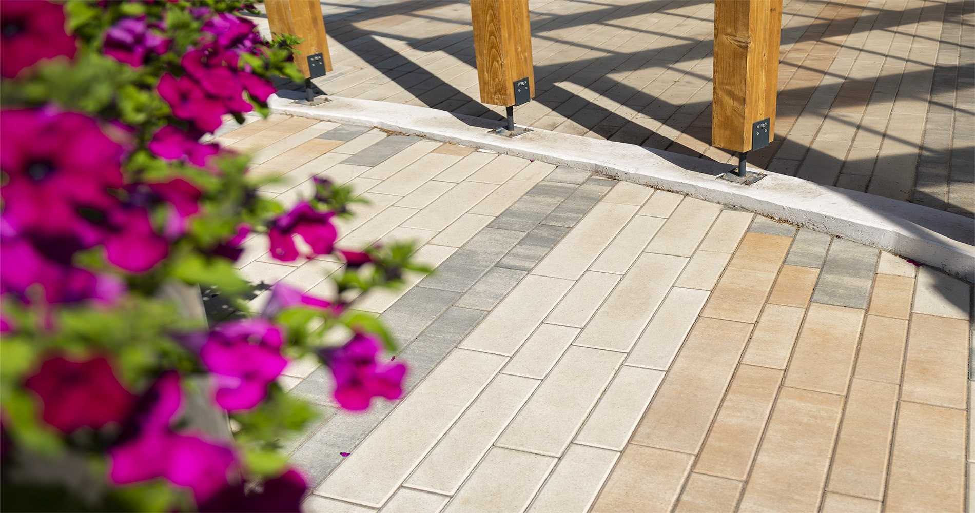 Плитка тротуарная Braer Домино серый, h=60 мм