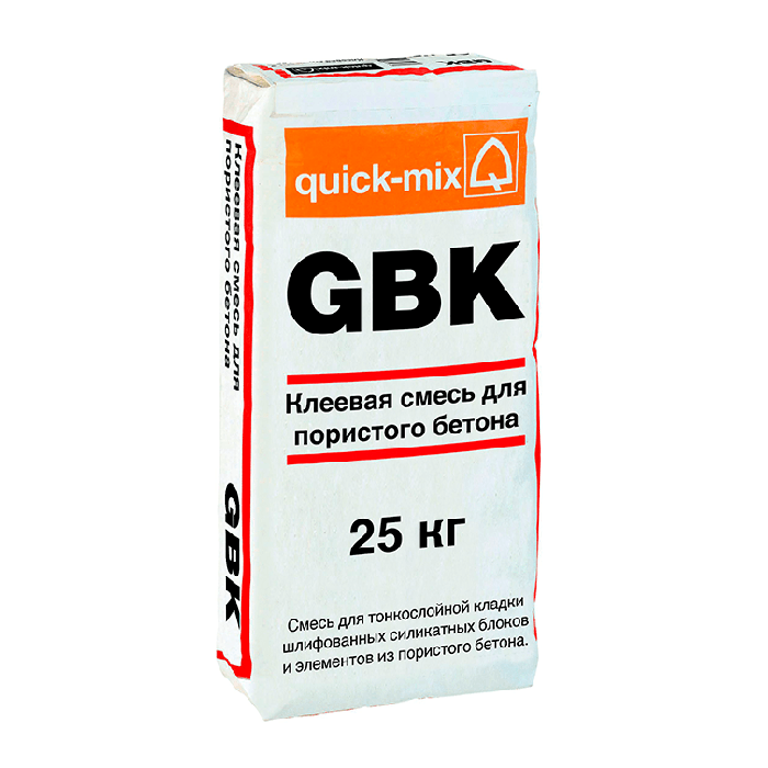 Клей для газобетона quick-mix GBK, 25 кг