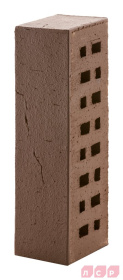 Кирпич клинкерный облицовочный пустотелый ЛСР Кельн коричневый винтаж 0,71НФ, 250*85*65 мм