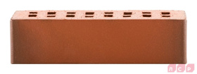 Кирпич клинкерный облицовочный пустотелый ЛСР Ноттингем красный флэшинг гладкий 0,71НФ, 250*85*65 мм