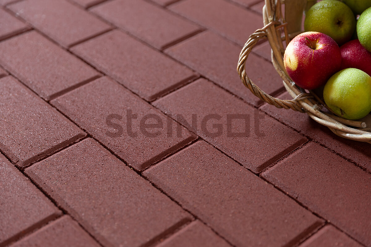 Плитка тротуарная Steingot Прямоугольник 60 Темно-красный