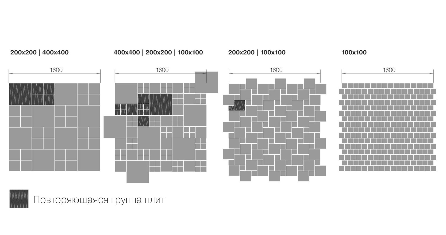 Плитка тротуарная Braer Лувр серый, 400*400*60 мм