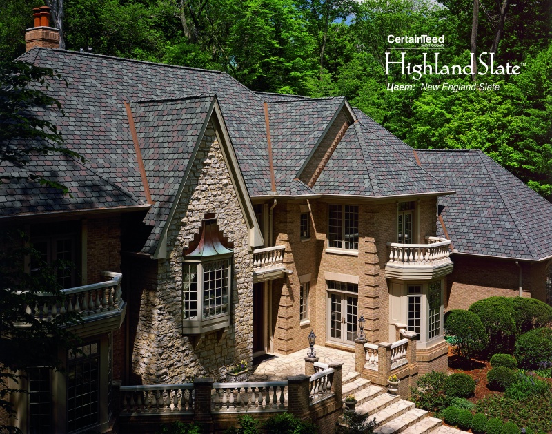 Мягкая кровля CertainTeed Highland Slate (2,98 м2/уп) New England Slate
