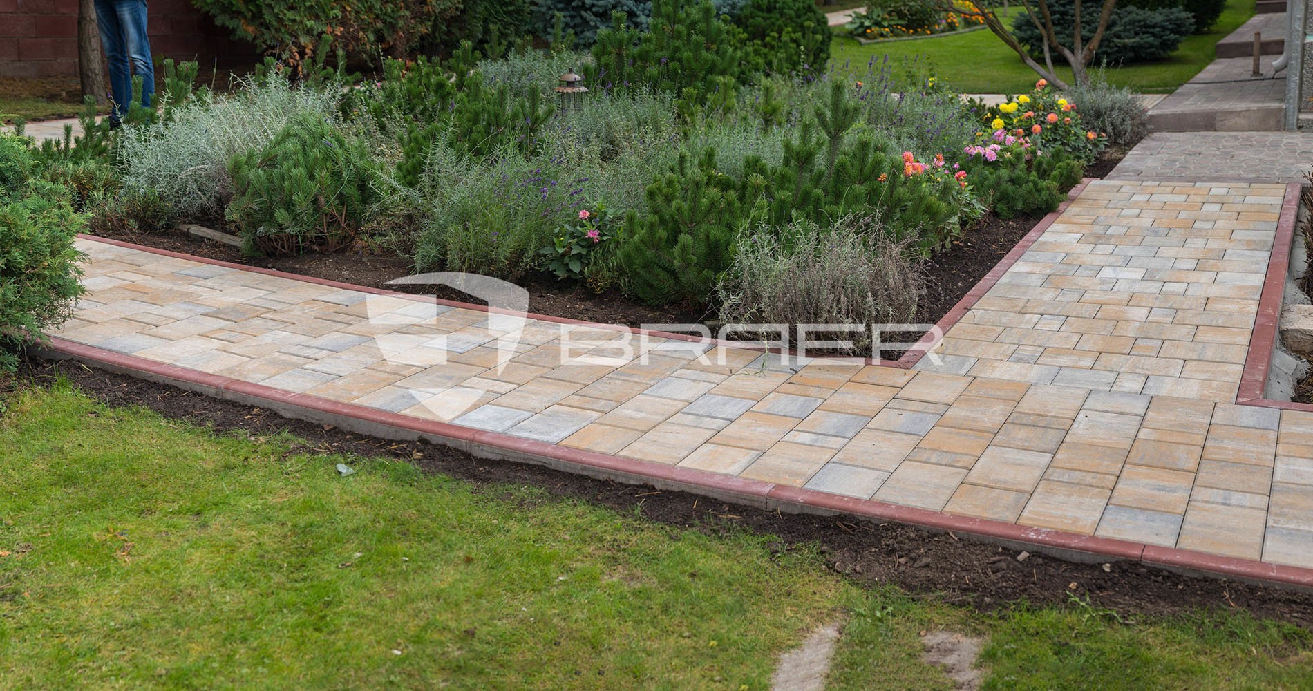Плитка тротуарная Braer Мозаика Color Mix Песчаник, h=60 мм