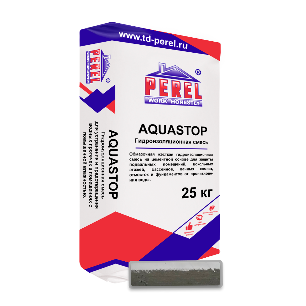 Гидроизоляция обмазочная Perel Aquastop 0810, 5 кг