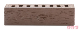 Кирпич клинкерный облицовочный пустотелый ЛСР Брюгге темно-терракотовый флешинг береста 0,71НФ, 250*85*65 мм