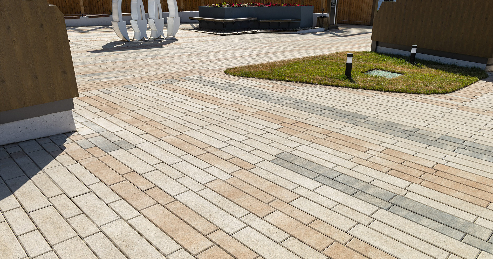 Плитка тротуарная Braer Домино серый, h=60 мм