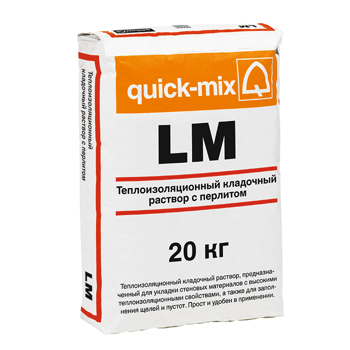 Раствор кладочный легкий quick-mix LM, 20 кг