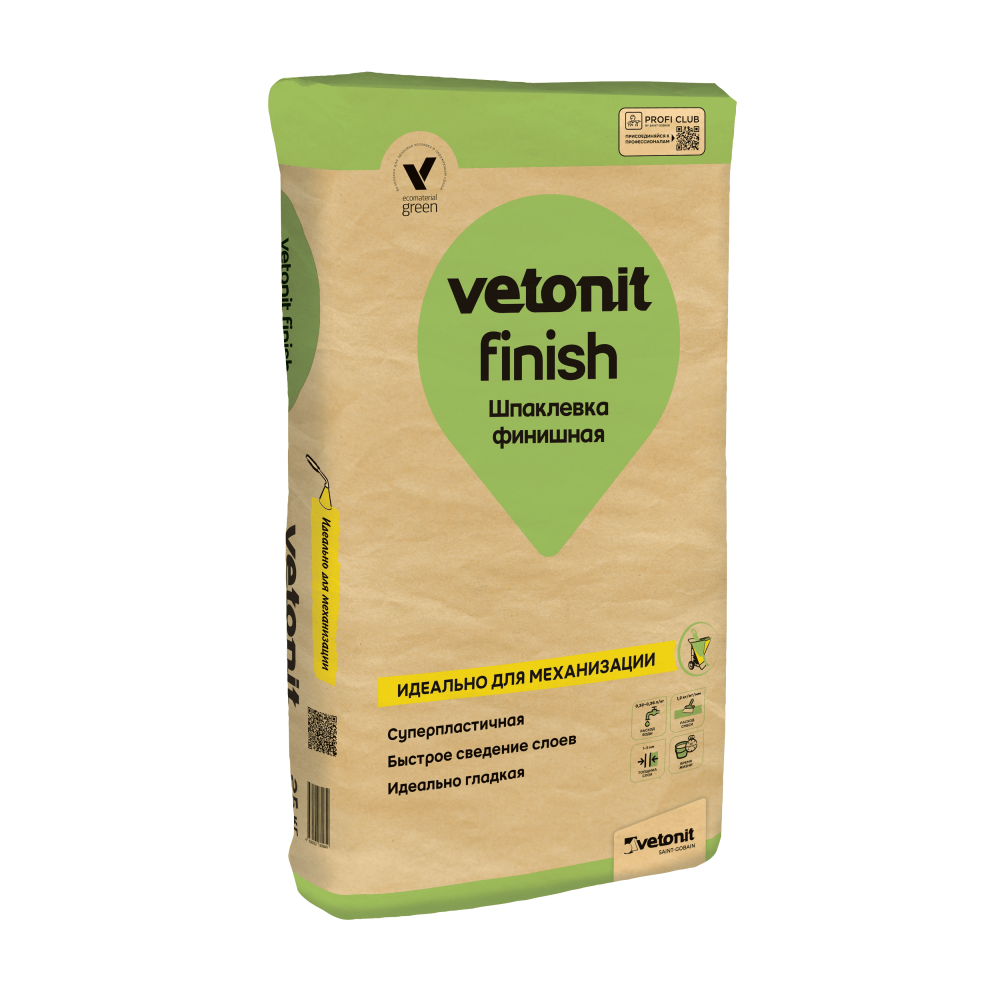 Шпаклевка финишная Vetonit Finish, 25 кг