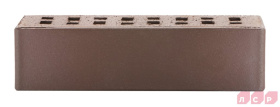 Кирпич клинкерный облицовочный пустотелый ЛСР Брюгге темно-терракотовый флешинг 0,71НФ, 250*85*65 мм