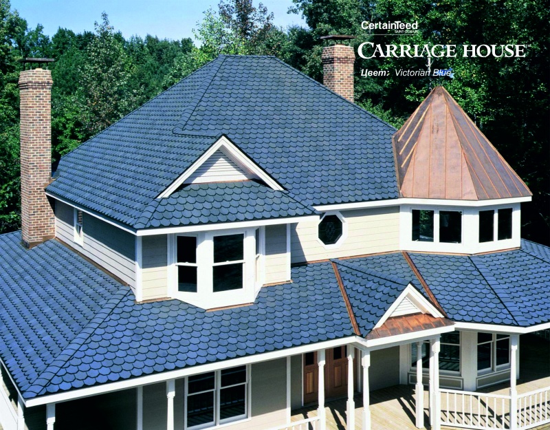 Мягкая кровля CertainTeed Carriage House (1,858 м2/уп) Victorian Blue
