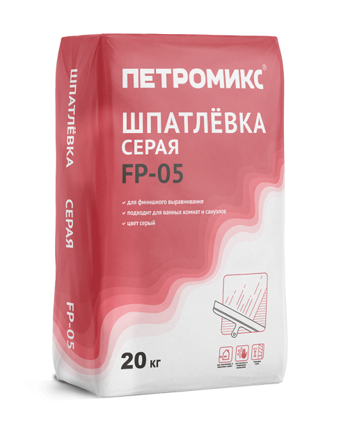 Шпатлевка Петромикс FP-05 серая, 20 кг