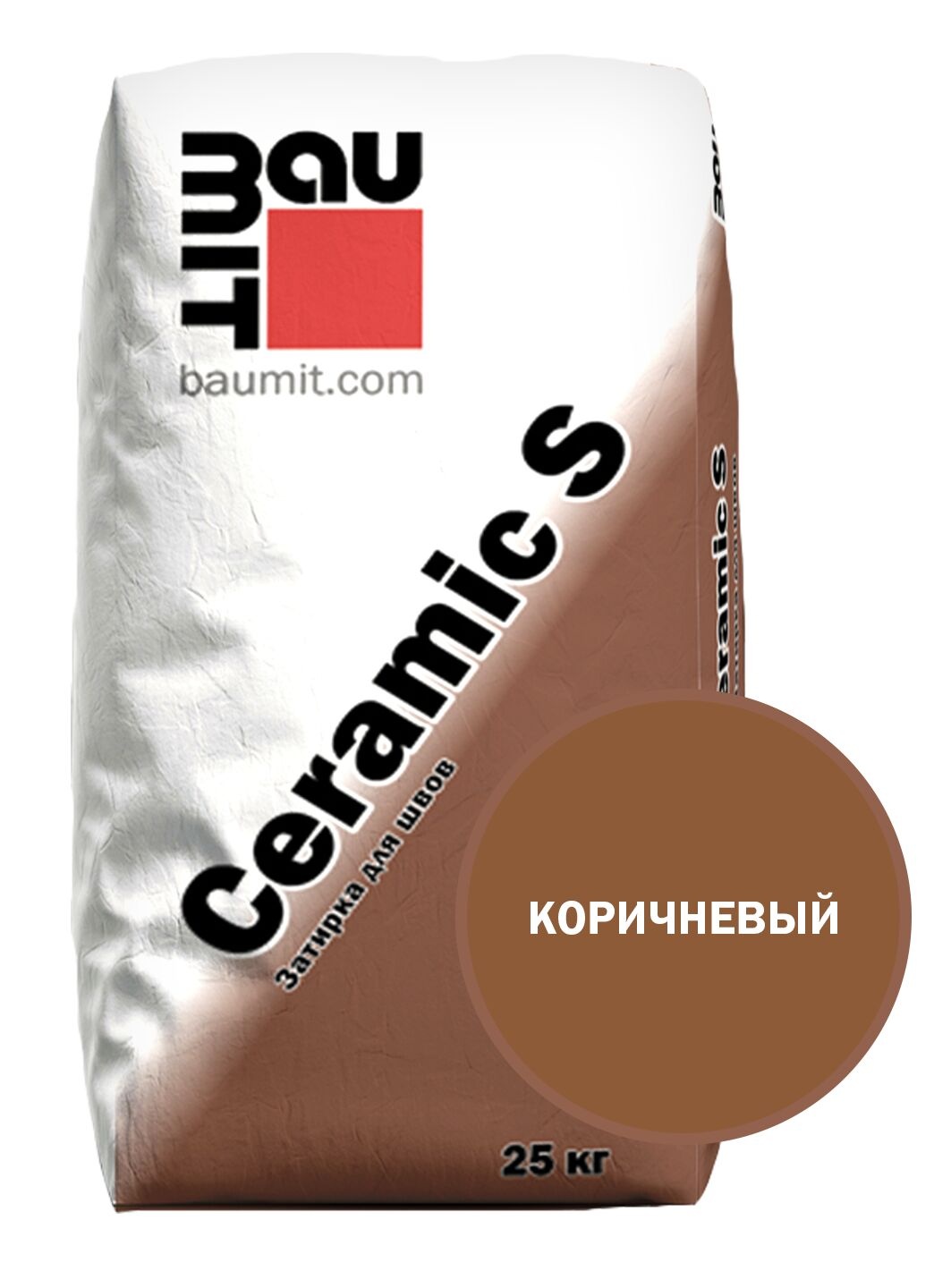 Затирка для швов Baumit Ceramic S коричневый, 25 кг