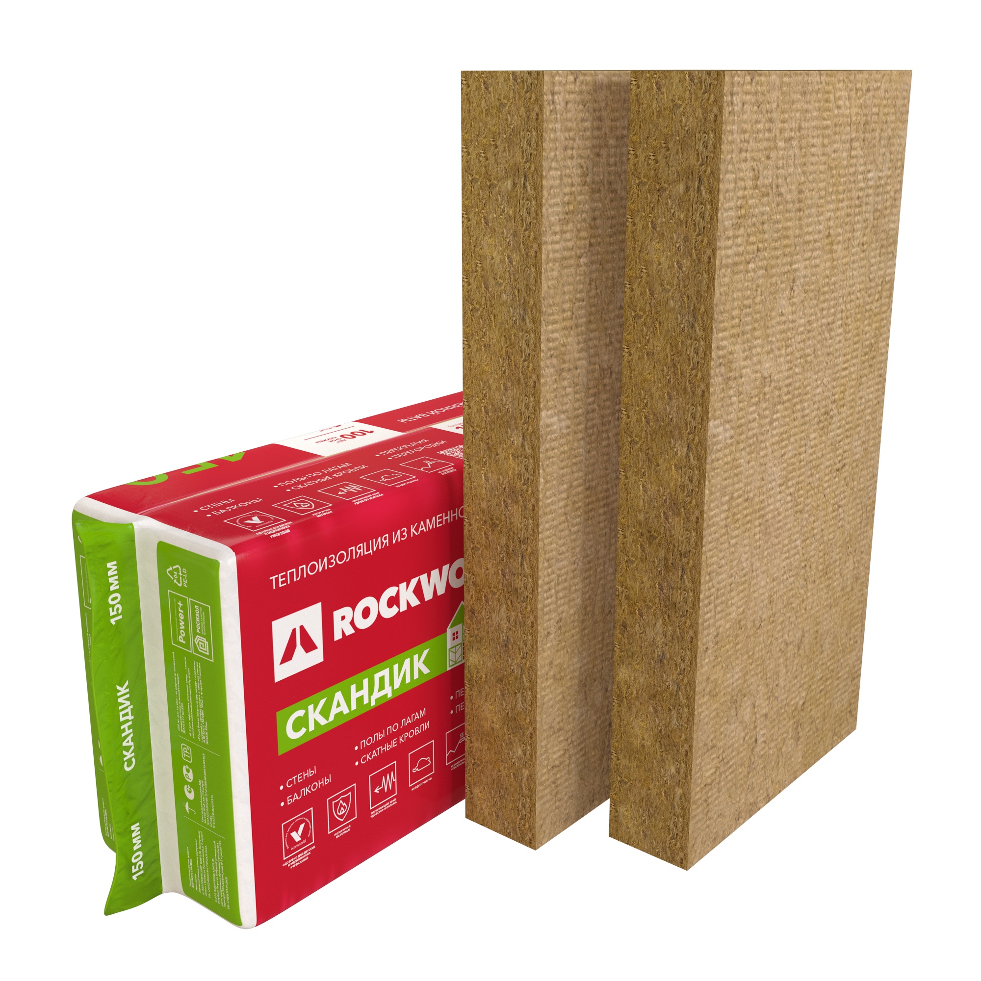 Утеплитель ROCKWOOL Лайт Баттс Скандик 1200*600*150 мм (0,54  м²)